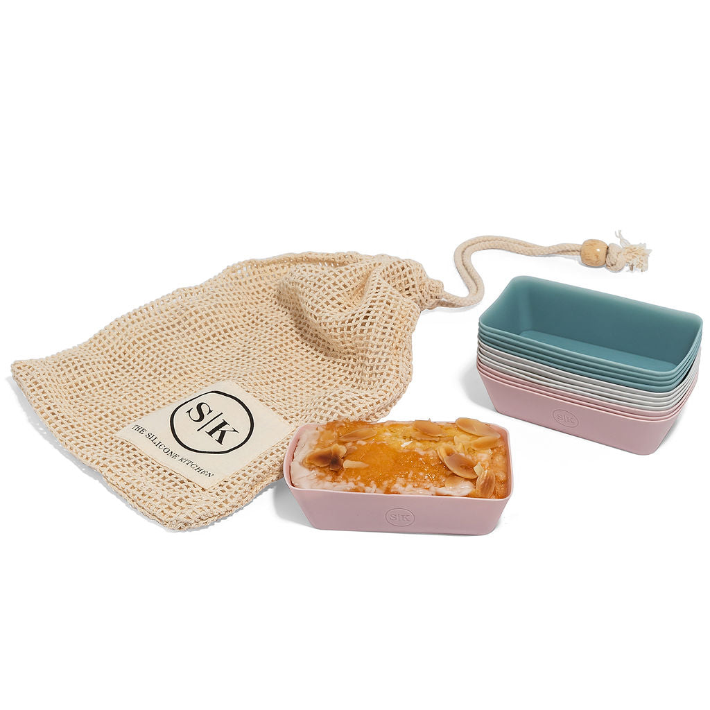 Silicone Baking Cups | Dusty Rose & Blue | Mini Loaf