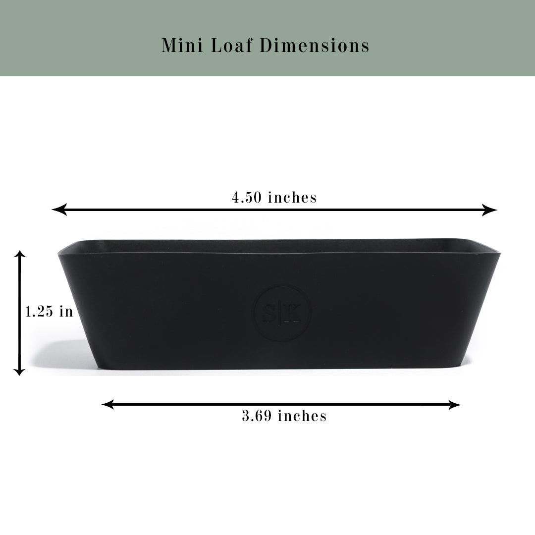 Silicone Baking Cups | Matte Black | Mini Loaf