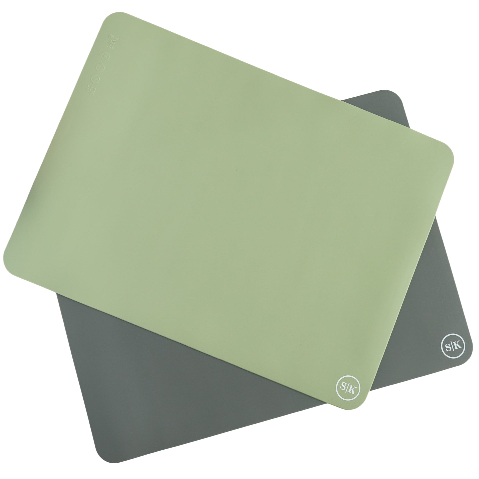 The Silicone Kitchen Silicone Oven Baking Mats - Set of Two, BPA Free, Extra Thick - Half Sheet (16x11.75) - Green/Gray