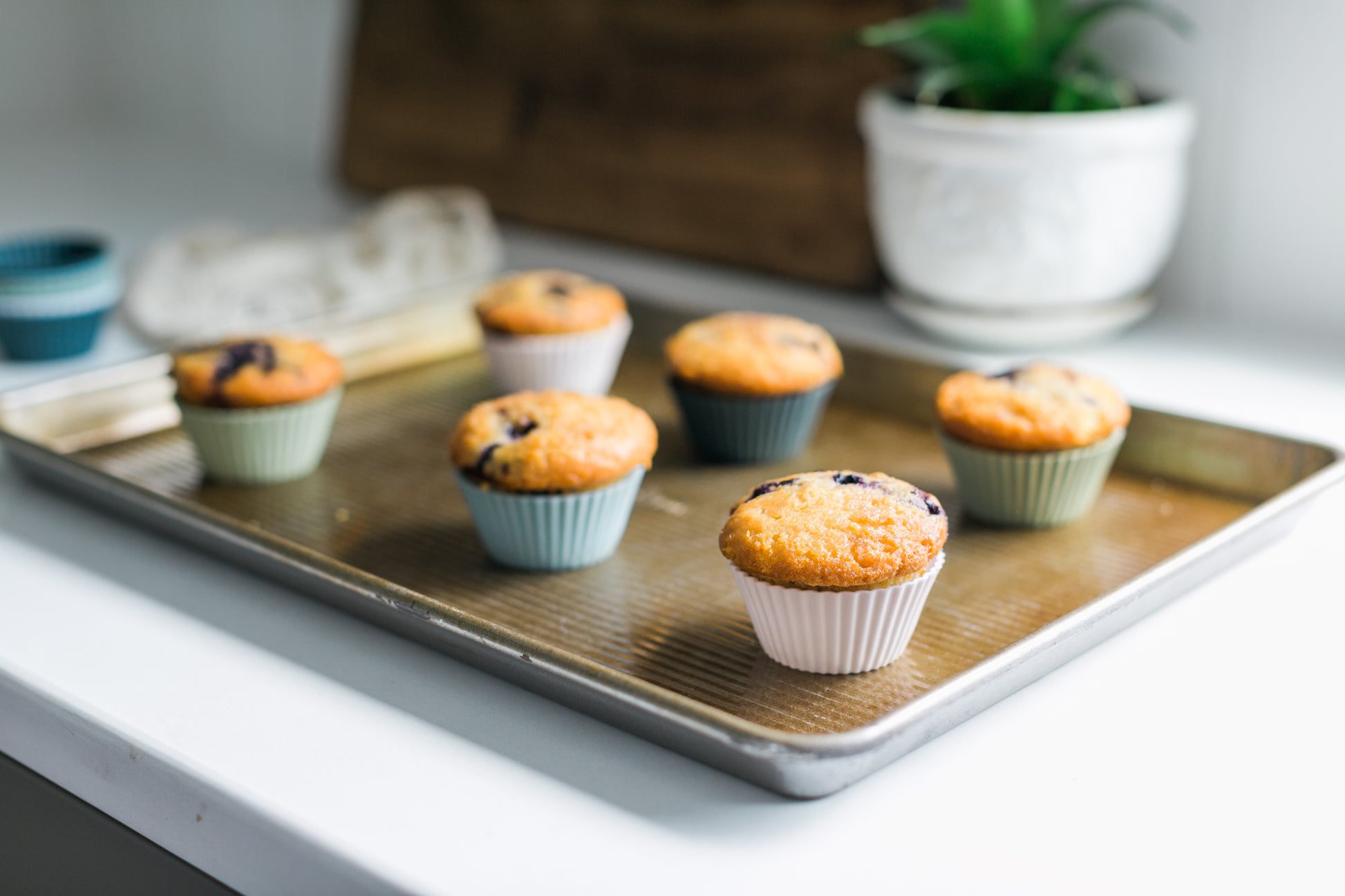 Silicone Muffin Pan, European Silicone Cupcake Baking Pan, 6 Cup