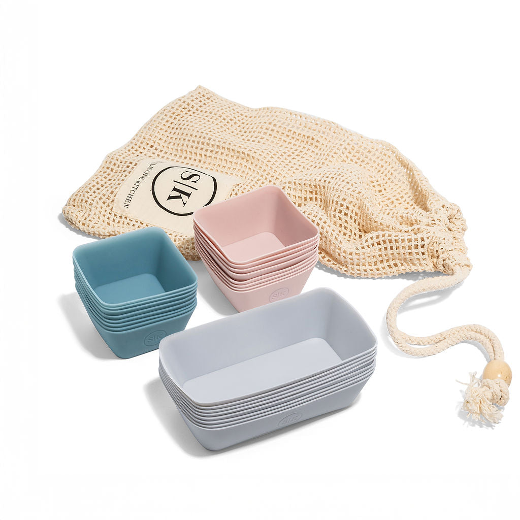 Silicone Baking Cups | Dusty Rose & Blue | Bento
