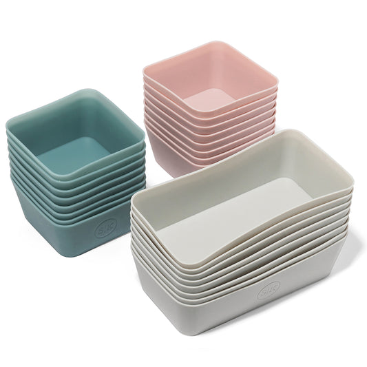 Silicone Baking Cups | Dusty Rose & Blue | Bento